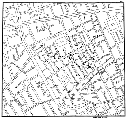 snow colera londra 1854 mappa